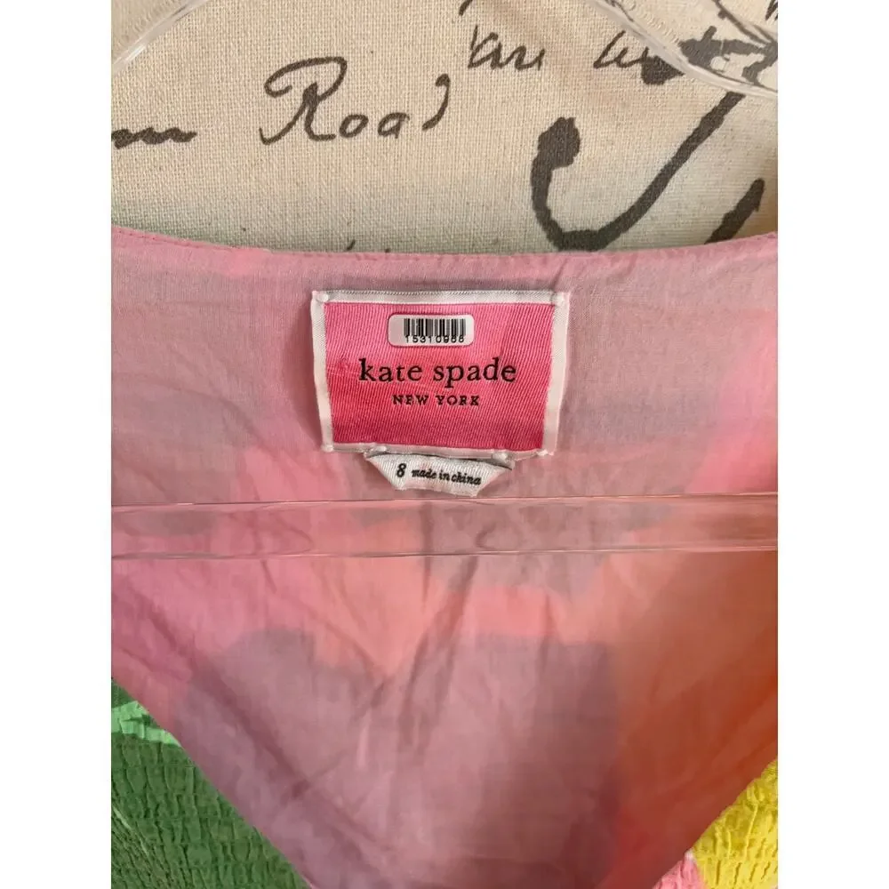B39 Kate Spade Cucumber Floral Dress 8 Taylor‎ Swift Folklore Cottagecore Y2K